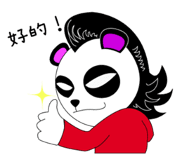 Slash and 3color Afro hear panda(taiwan) sticker #492917