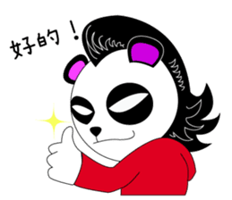 Slash and 3color Afro hear panda(taiwan) sticker #492917