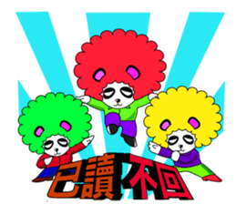 Slash and 3color Afro hear panda(taiwan) sticker #492918