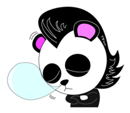 Slash and 3color Afro hear panda(taiwan) sticker #492924