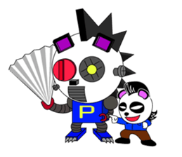 Slash and 3color Afro hear panda(taiwan) sticker #492929