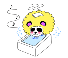 Slash and 3color Afro hear panda(taiwan) sticker #492931