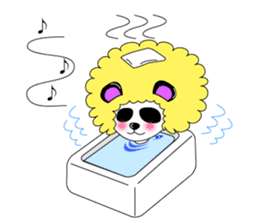 Slash and 3color Afro hear panda(taiwan) sticker #492931