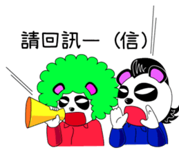 Slash and 3color Afro hear panda(taiwan) sticker #492932