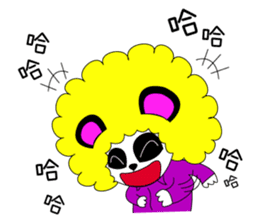 Slash and 3color Afro hear panda(taiwan) sticker #492933