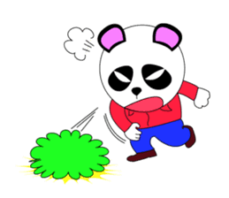 Slash and 3color Afro hear panda(taiwan) sticker #492934