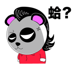 Slash and 3color Afro hear panda(taiwan) sticker #492939