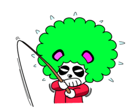 Slash and 3color Afro hear panda(taiwan) sticker #492940