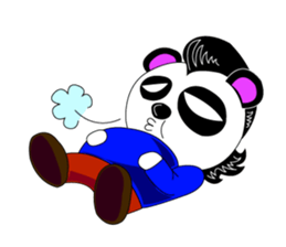 Slash and 3color Afro hear panda(taiwan) sticker #492951