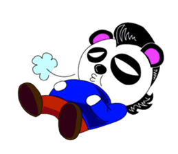 Slash and 3color Afro hear panda(taiwan) sticker #492951