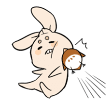 Mameta the Rabbit & Horosuke the Owl sticker #493200