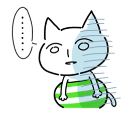 Cat expressionless face sticker #494295
