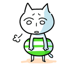 Cat expressionless face sticker #494301