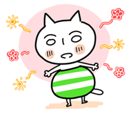 Cat expressionless face sticker #494308