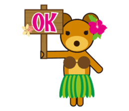 Hula Bear & Hawaiian Tiki sticker #496874