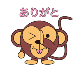 circle face 5 monkey : for japanese sticker #502506