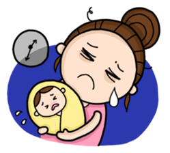 Mommy with Her Newborn sticker #503452