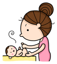 Mommy with Her Newborn sticker #503454
