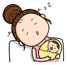 Mommy with Her Newborn sticker #503456