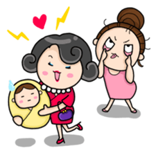 Mommy with Her Newborn sticker #503457