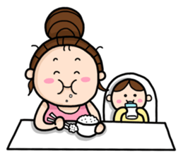 Mommy with Her Newborn sticker #503459