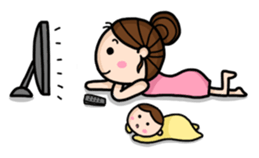 Mommy with Her Newborn sticker #503462