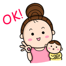 Mommy with Her Newborn sticker #503465