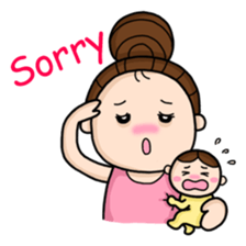 Mommy with Her Newborn sticker #503470