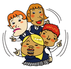 Four Japanese High school girls sticker #505273