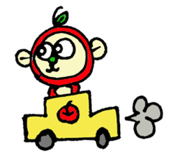 apple monkey sticker #512330