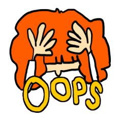 Stamp girl with red hair