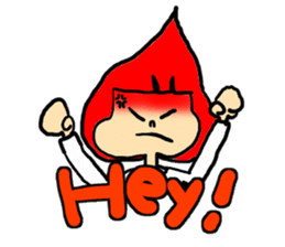 Stamp girl with red hair sticker #513842