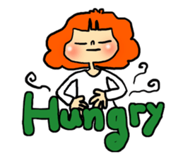 Stamp girl with red hair sticker #513845