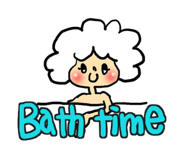 Stamp girl with red hair sticker #513853