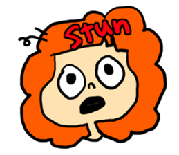 Stamp girl with red hair sticker #513855