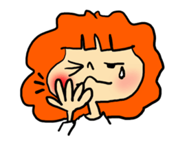 Stamp girl with red hair sticker #513858