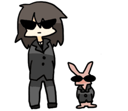 Girl and a rabbit sticker #514785