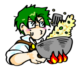 boys of cooking and eating sticker #518217