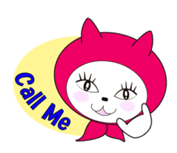 Cat of pink hood sticker #519634