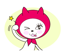 Cat of pink hood sticker #519635