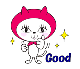 Cat of pink hood sticker #519637