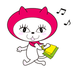 Cat of pink hood sticker #519638