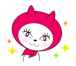 Cat of pink hood sticker #519644