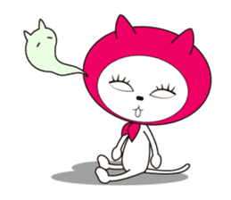 Cat of pink hood sticker #519650