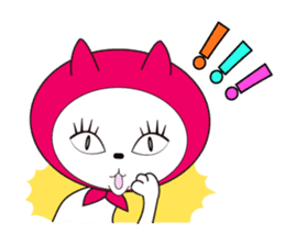Cat of pink hood sticker #519652