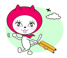 Cat of pink hood sticker #519660