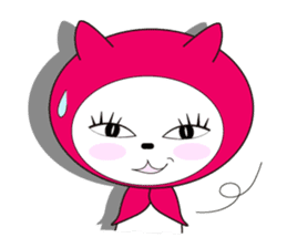 Cat of pink hood sticker #519661