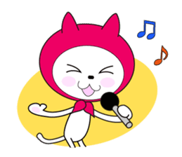 Cat of pink hood sticker #519667