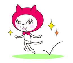 Cat of pink hood sticker #519670