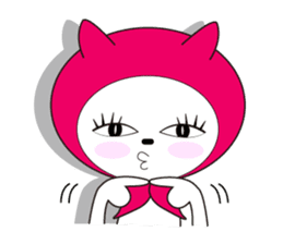 Cat of pink hood sticker #519672
